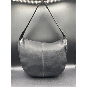 Fossil Purse Handbag Shoulder Satchel Bag Pebbled Leather Black Key Charm